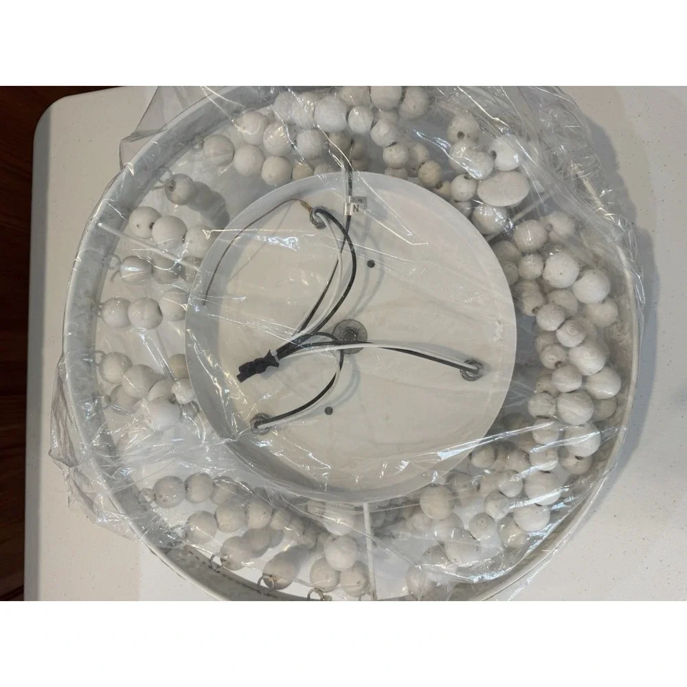 Bead Design Entryway Chandelier With Lights (3 Sockets)